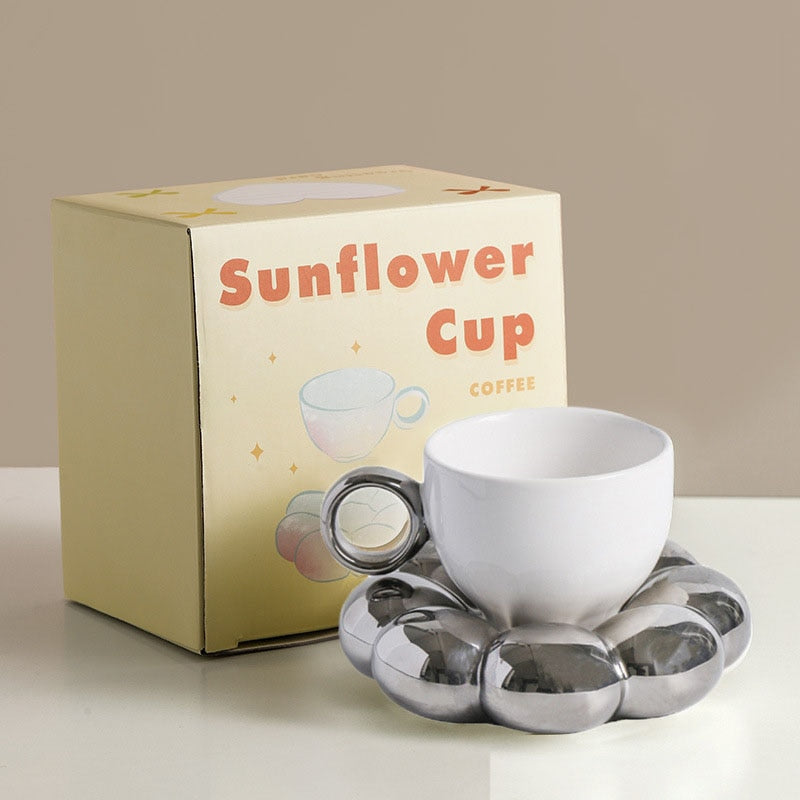 Ceramic Cloud Mug and Saucer Set
