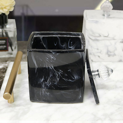 Black Marble Pattern Bathroom Set