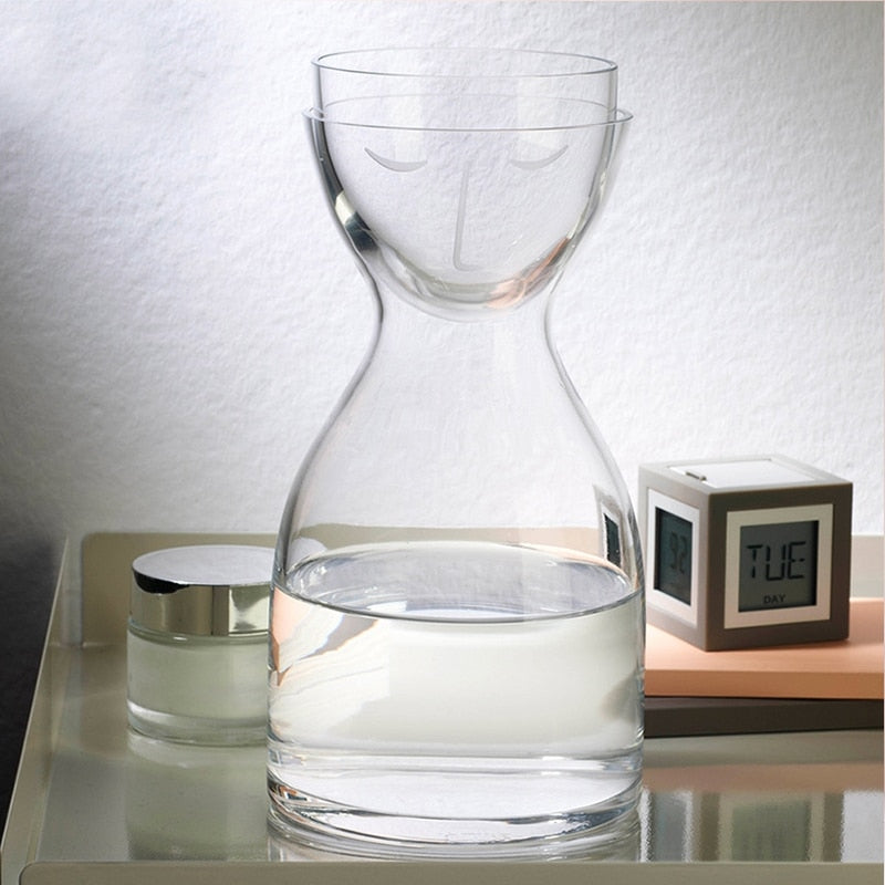 Elegant Bedside Glass Carafe and Cup Set