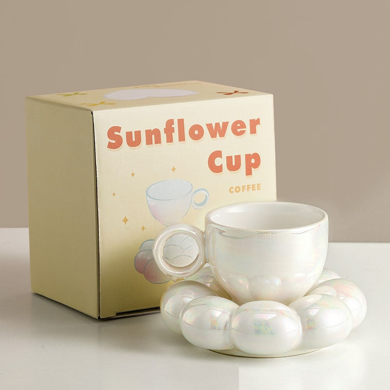 Ceramic Cloud Mug and Saucer Set