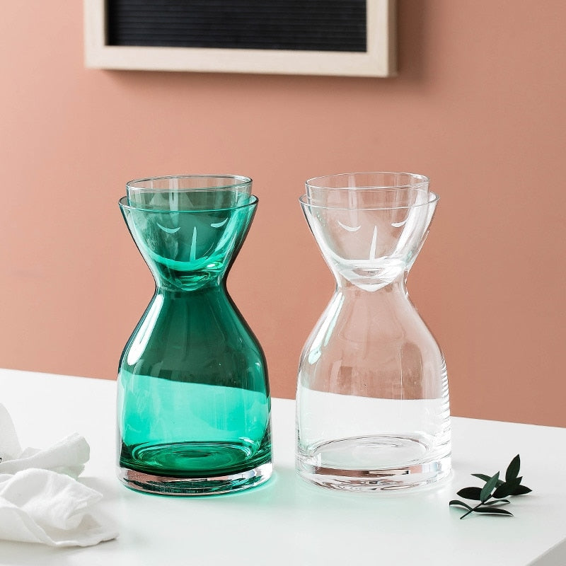 Elegant Bedside Glass Carafe and Cup Set